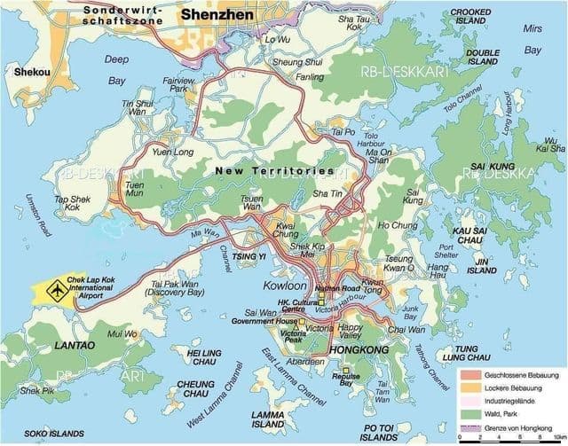 Mappa della città di Hong Kong