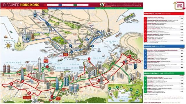 Mappa di Hong Kong Grande Autobus