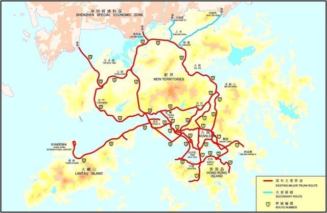 Mappa stradale di Hong Kong