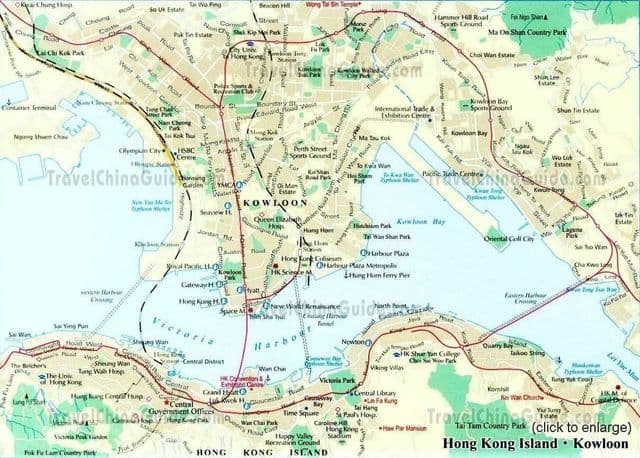 Mappa delle strade di Hong Kong