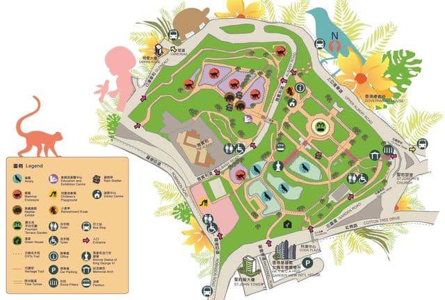 Mappa del parco zoologico di Hong Kong