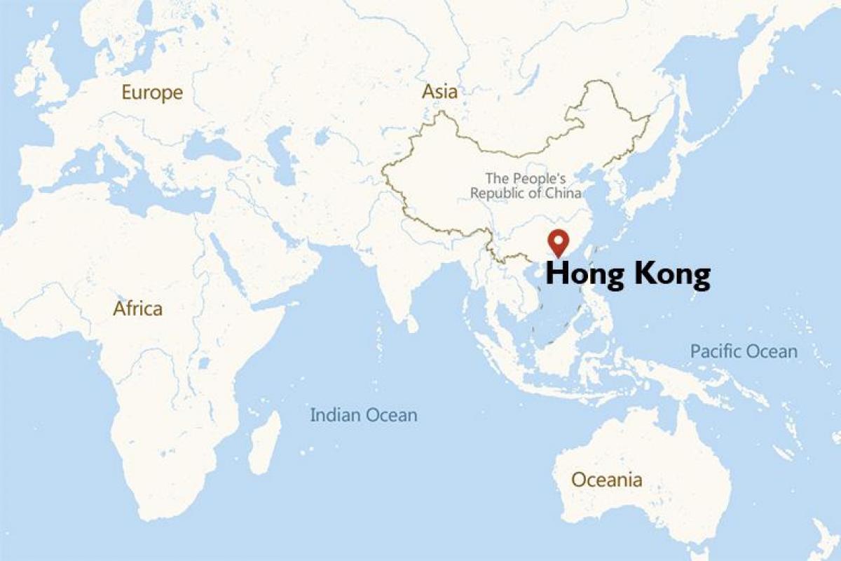 Posizione di Hong Kong sulla mappa del mondo