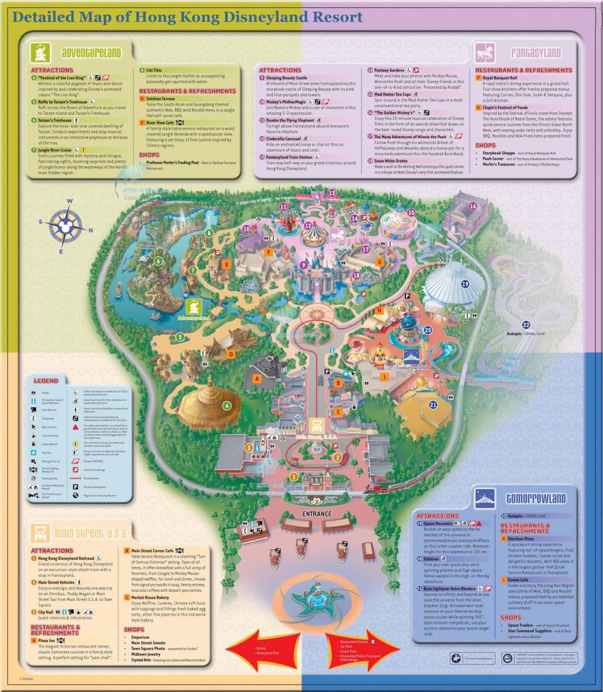 Mappa del parco di Hong Kong Disneyland