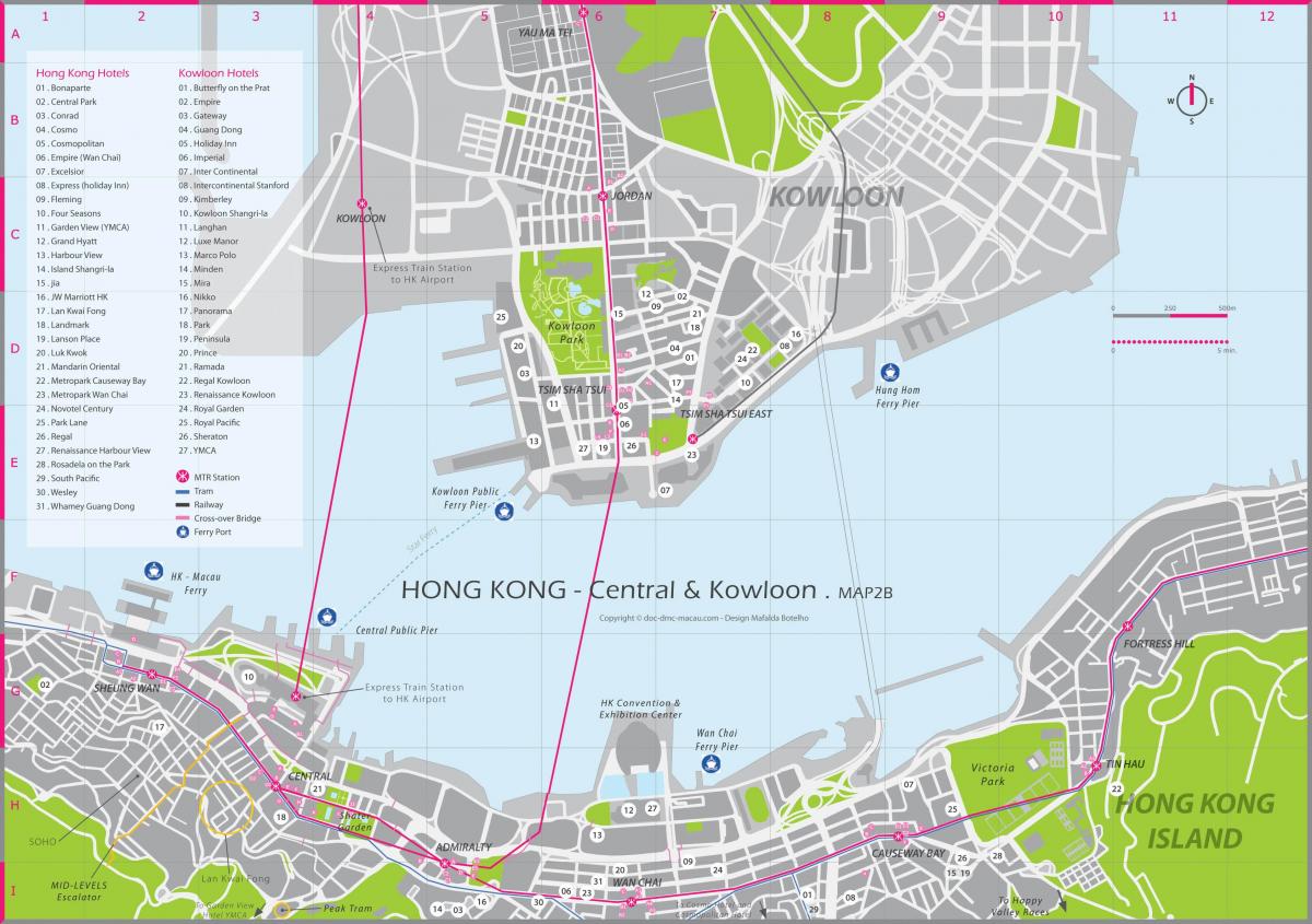 Mappa del centro di Hong Kong